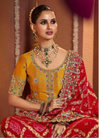 Regal Crimson Bandhani Saree