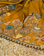 Regal Mustard and Sage Green Designer Saree
