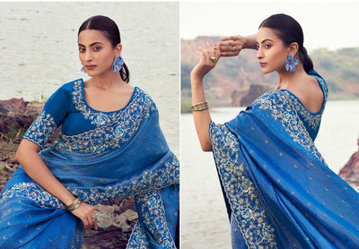 Regal Blue Embellished Saree (8601 GS-133)