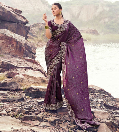 Majestic Deep Aubergine Jacquard Saree (8609 GS-133)