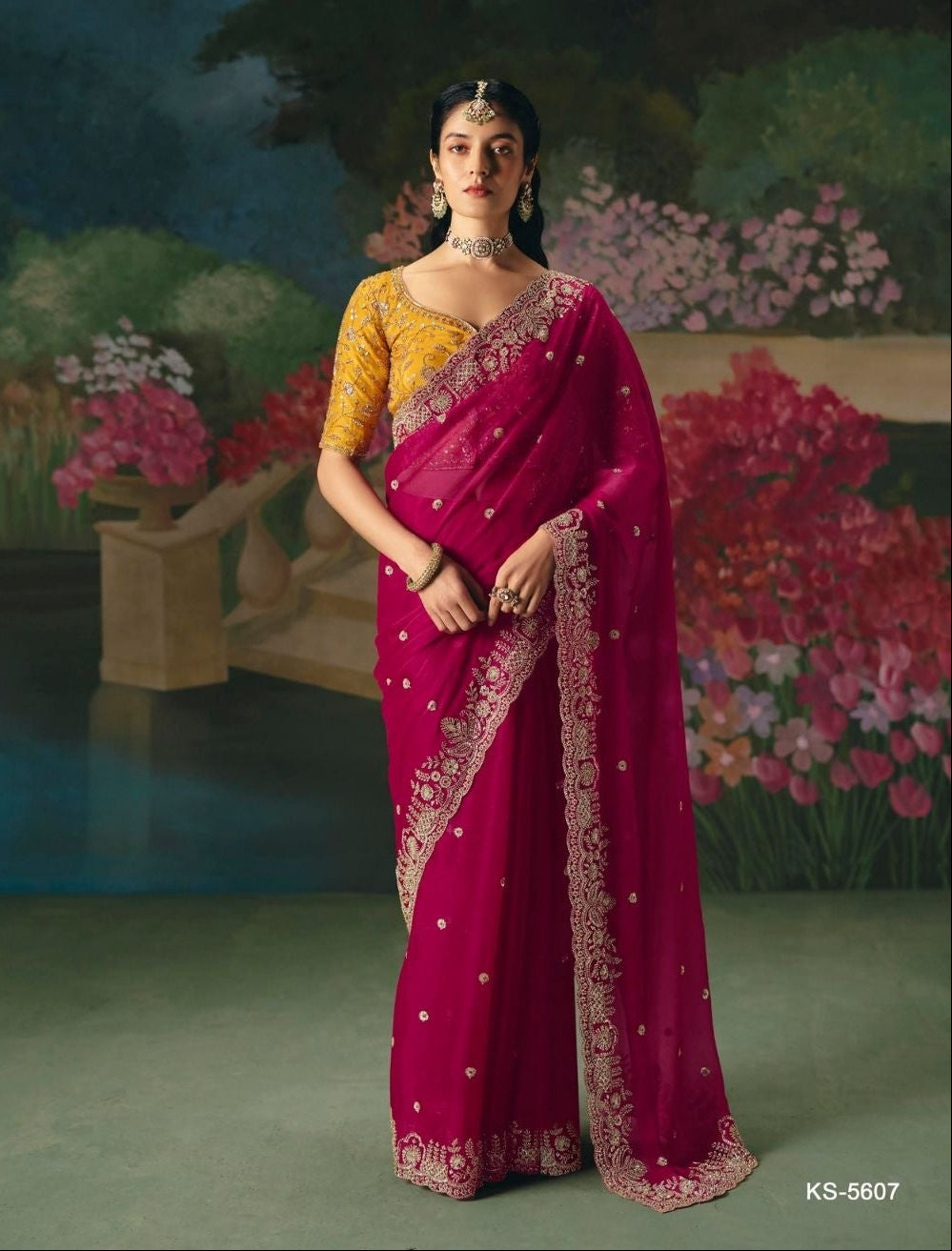Marigold Muse Tissue Silk Saree