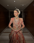 Rust mettalic luxury lehenga