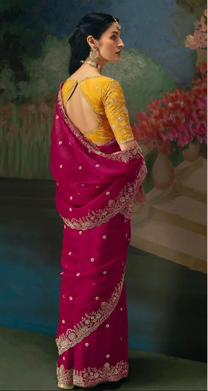 Marigold Muse Tissue Silk Saree