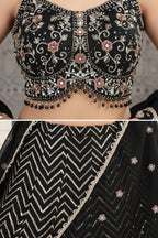 Chevron Printed Lehenga with Embroidered Blouse