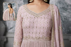 Pastel Embroidered Anarkali Gown