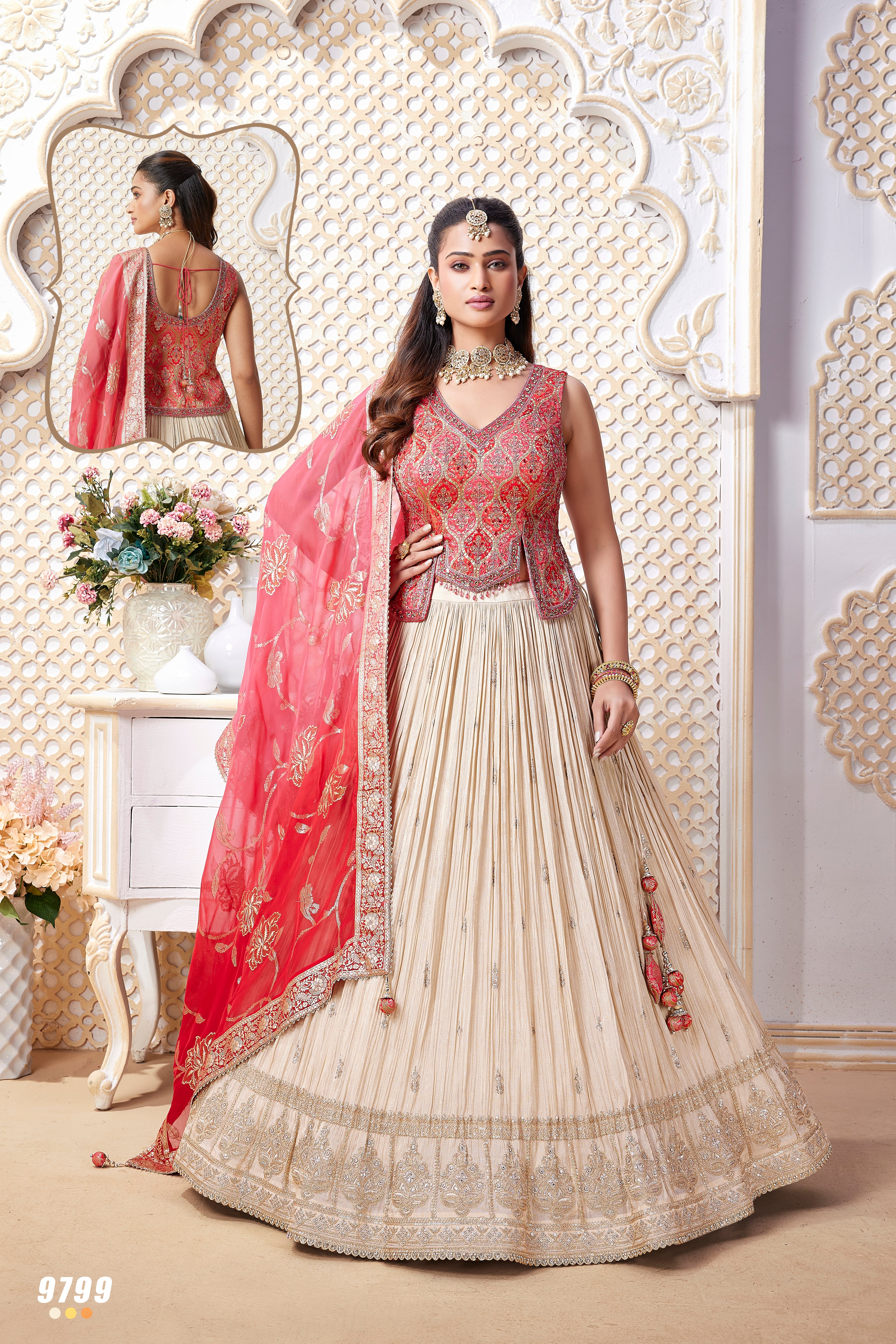 Rose & Cream Lehenga