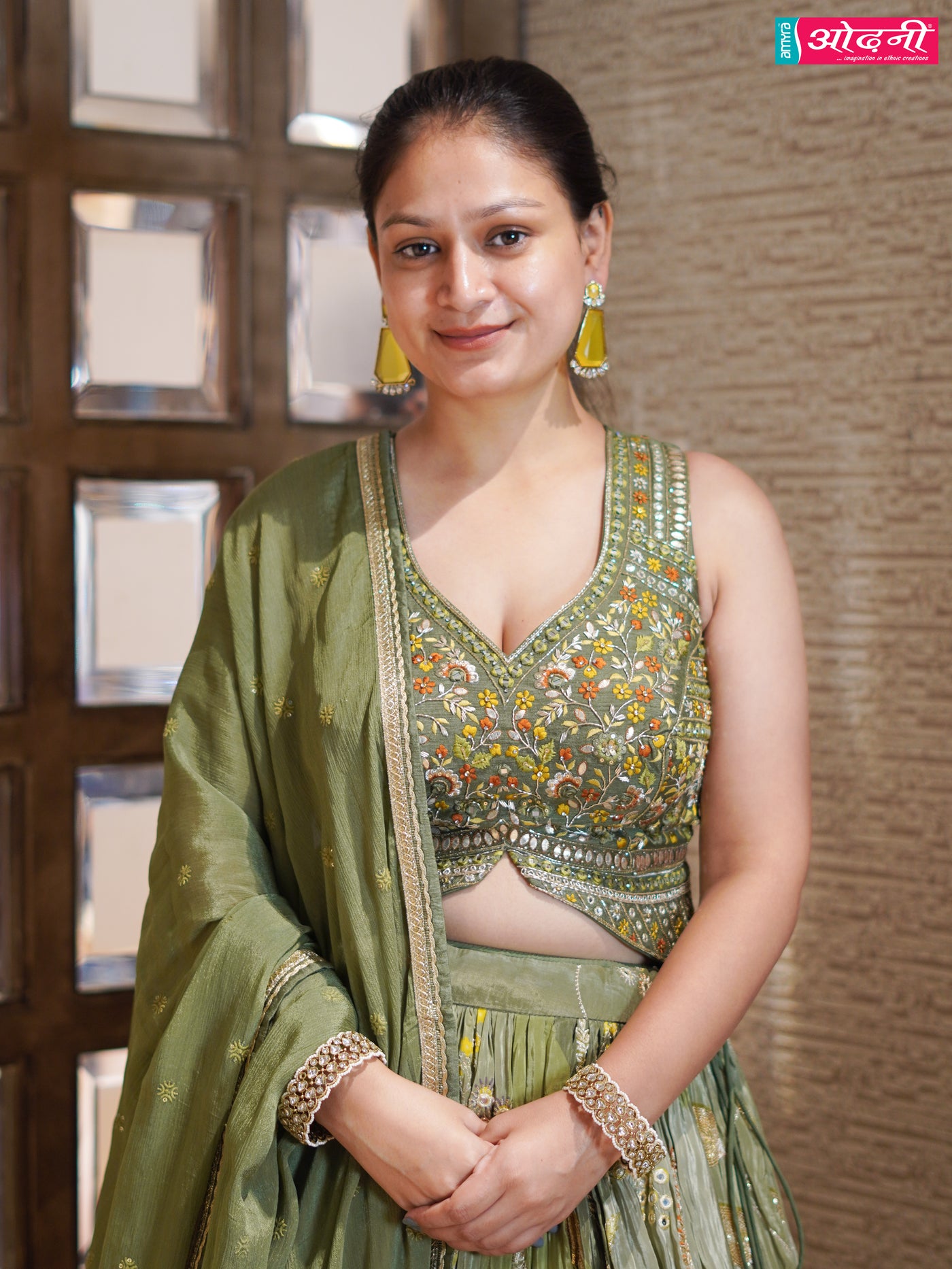 Olive Garden Embroidered Lehenga ( 7541 D-88)