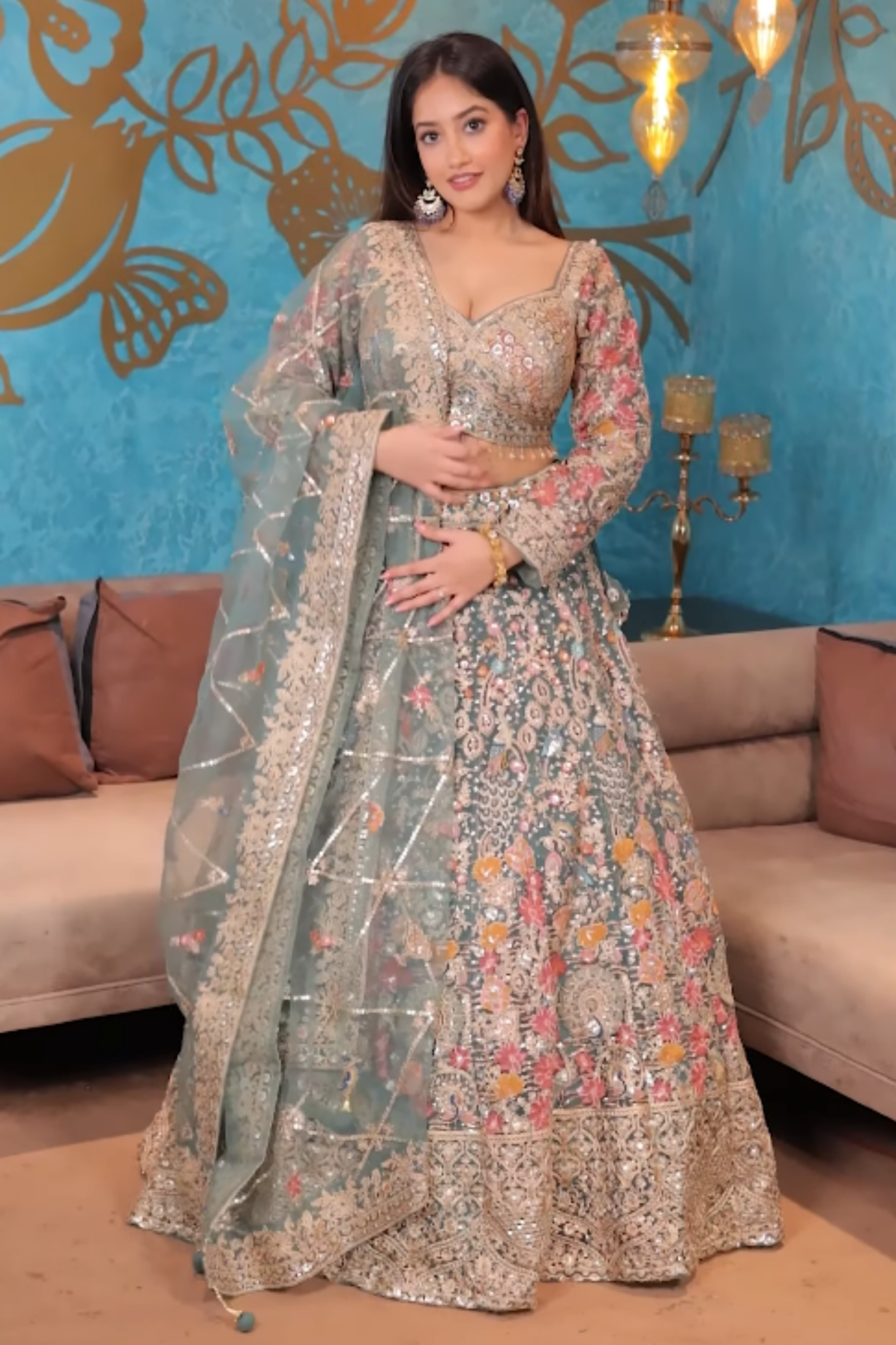 Green intricate pastel Main image