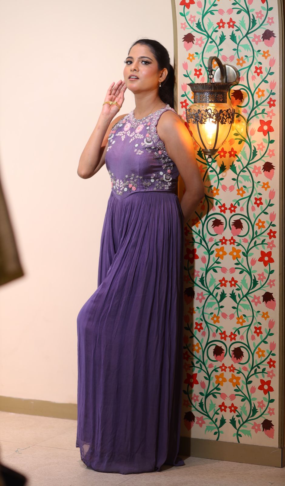 Elegant Studio Purple Western Dress