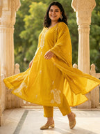 Golden Glow: Chanderi Silk Suit Set