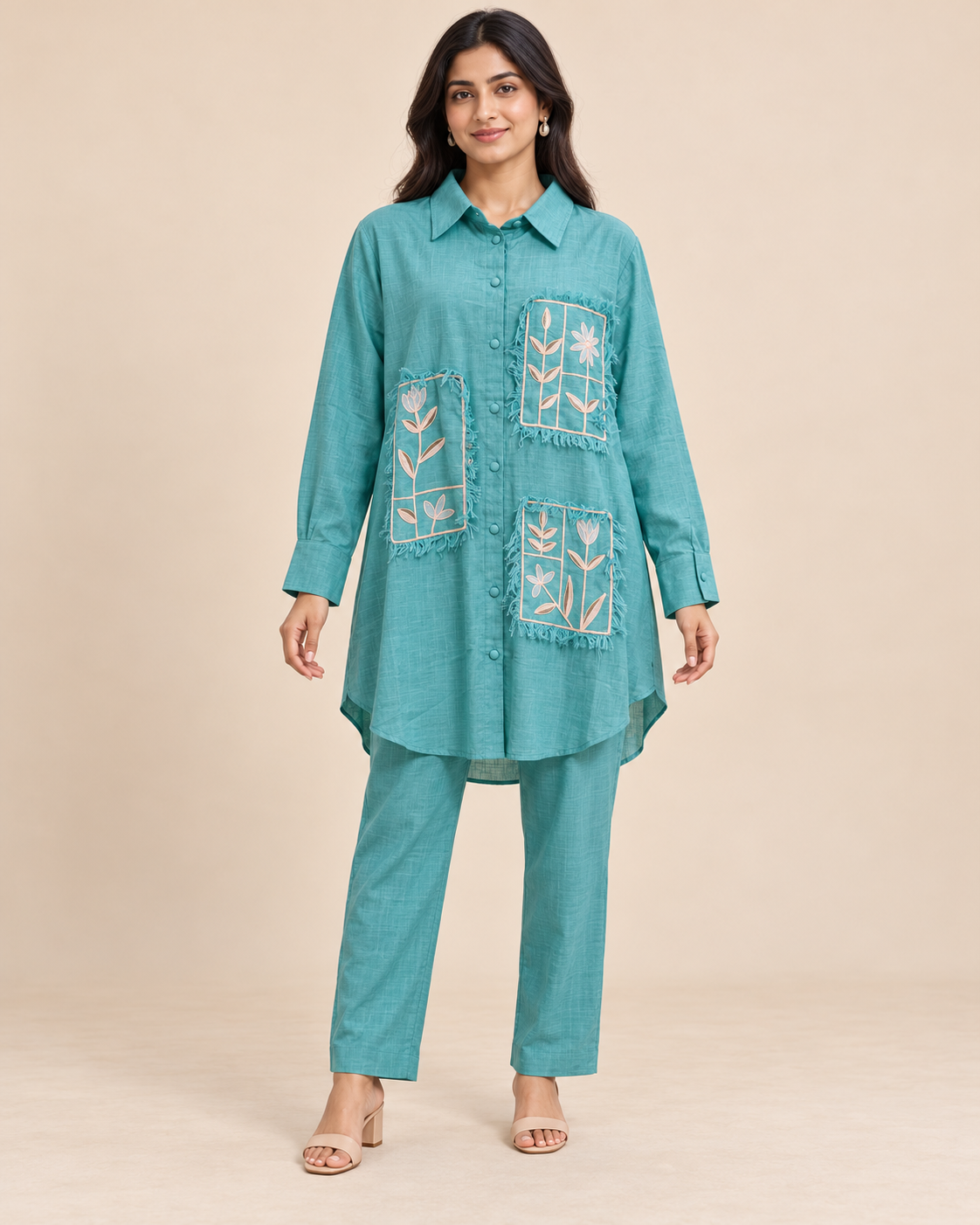 Blue Floral Patch Co-ord Set Main image