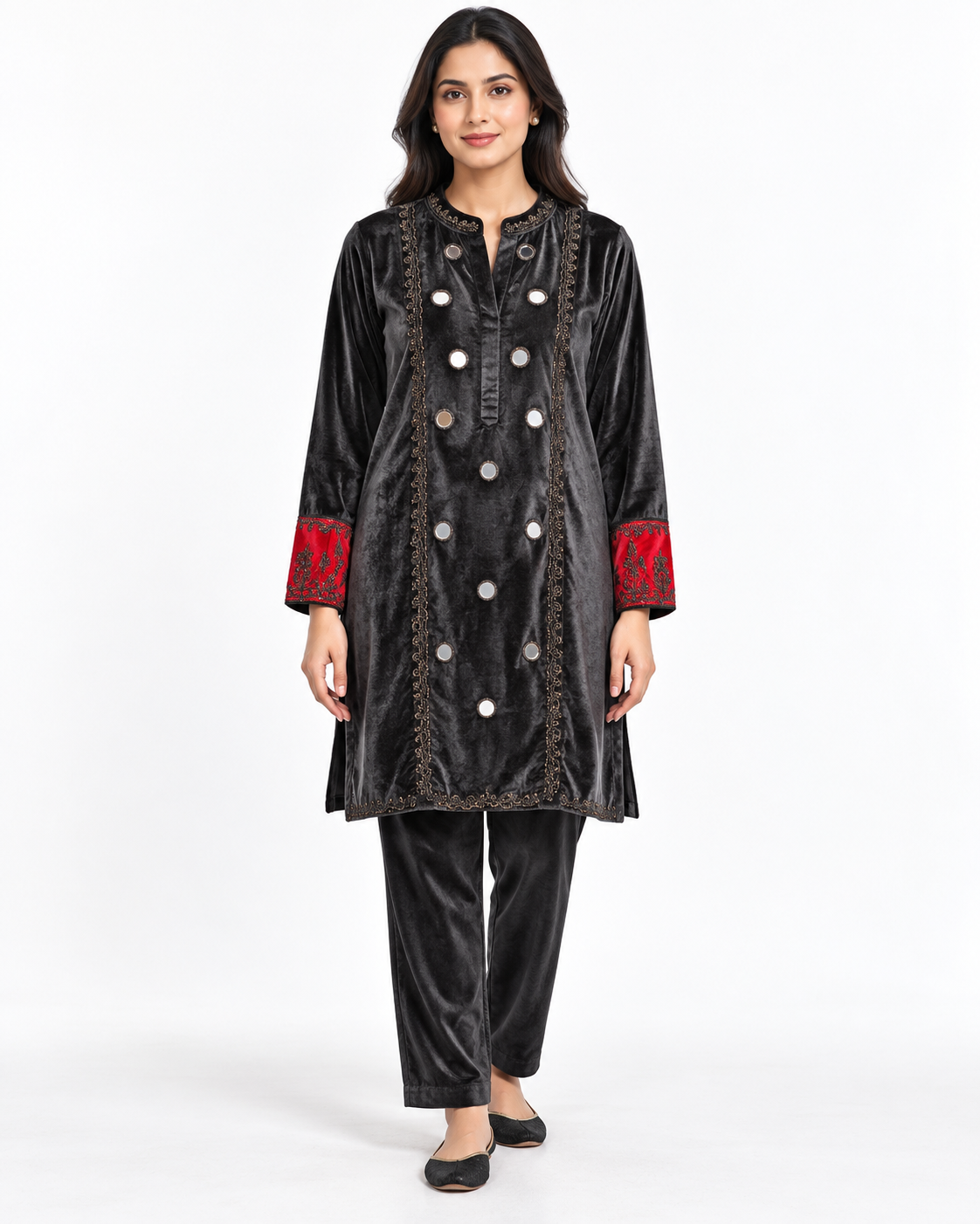 Black Mirrorwork Kurta Set