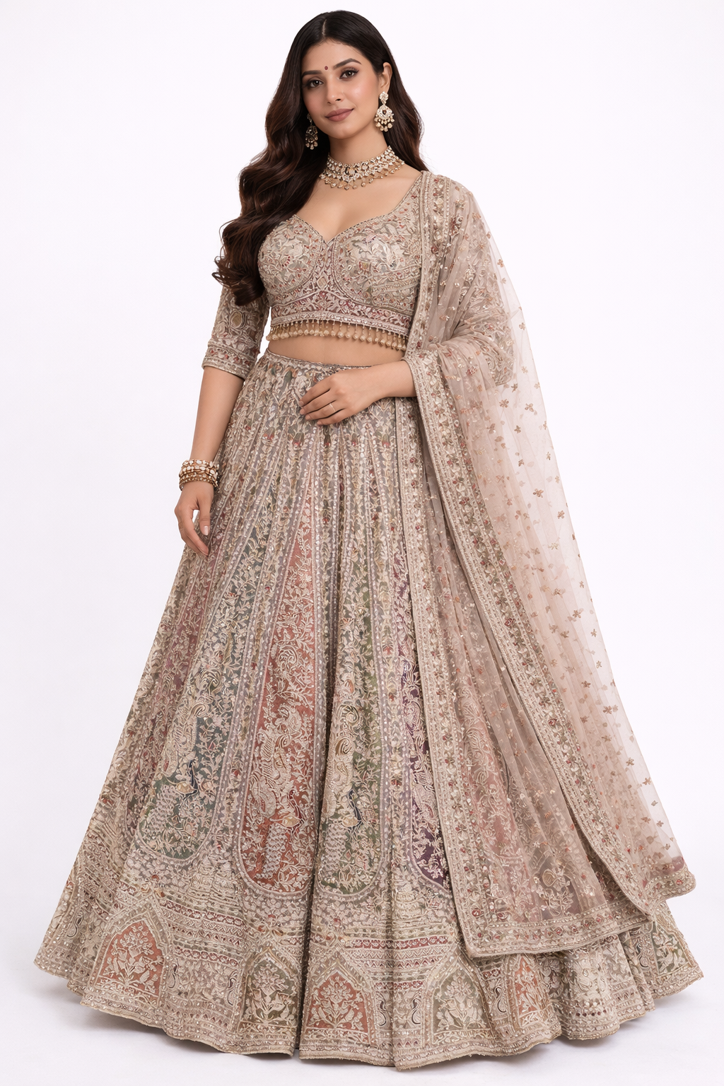 Kashida-e-Noor Lehenga