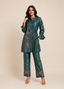 Teal Green Satin Co-ord Set