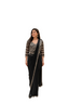 Midnight Black Lycra Drape Saree