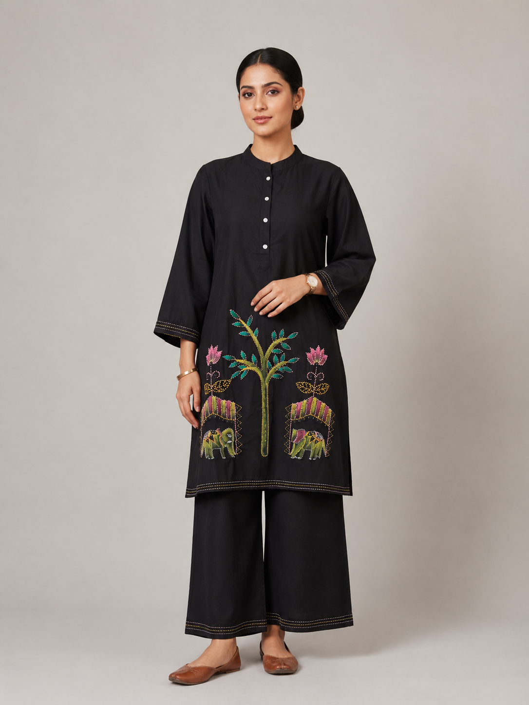 Classic Black Cotton Co-ord Set