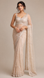Champagne Sequin Symphony Net Drape Saree