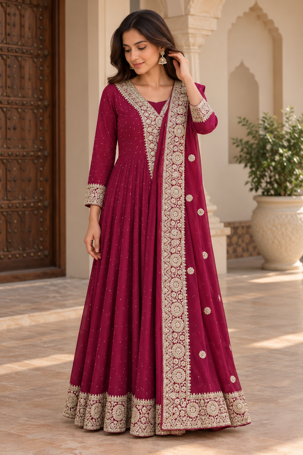 Ruby Noor Anarkali Set