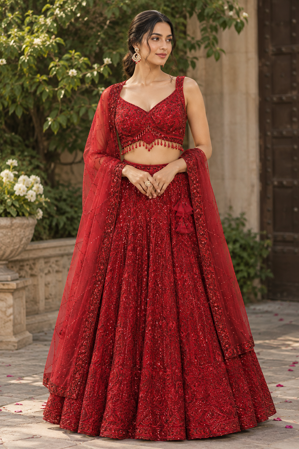 Crimson Red Opulence Lehenga
