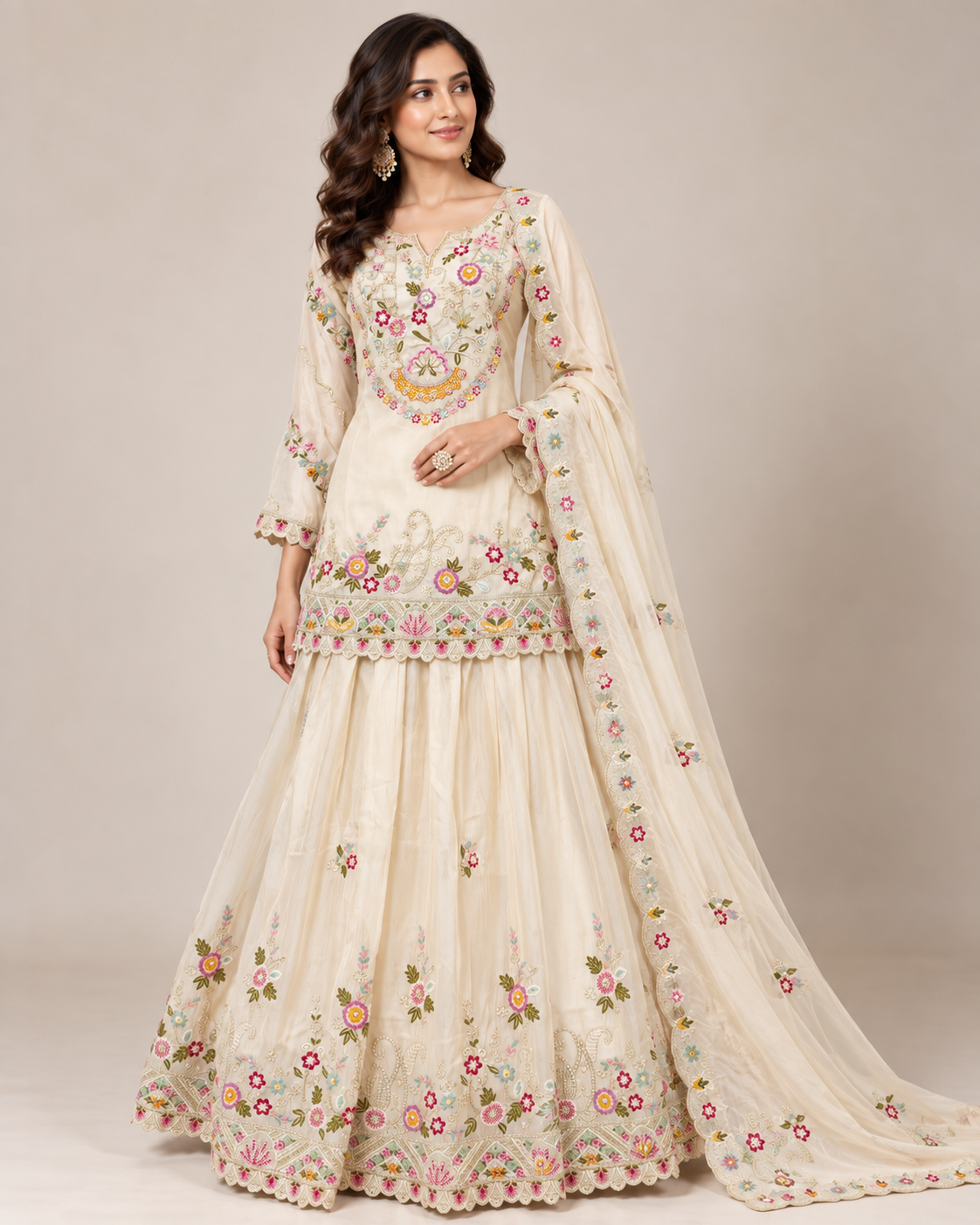Embroidered Lehenga Set with Dupatta Secondary image