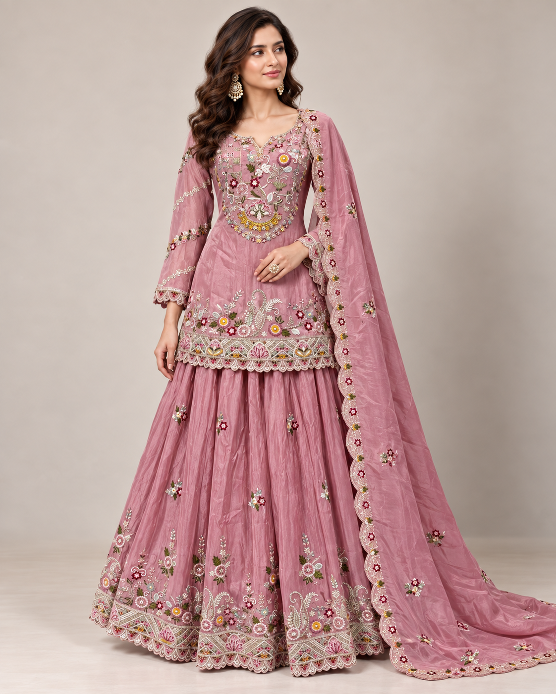 Embroidered Lehenga Set with Dupatta Main image