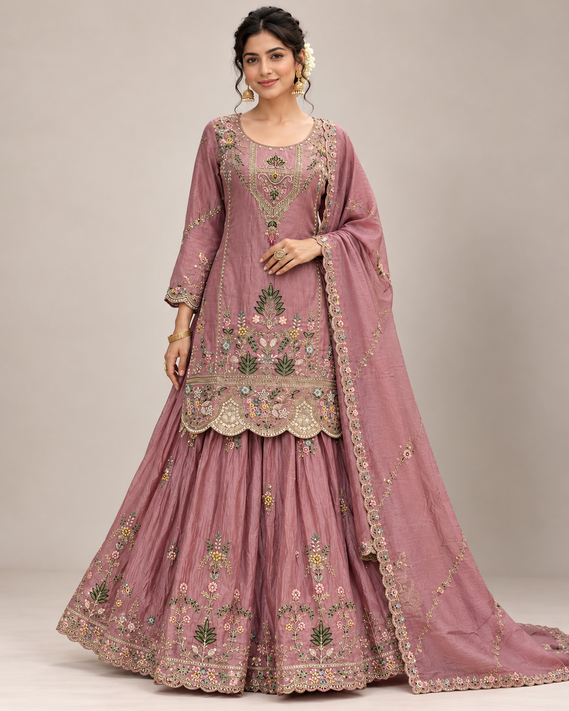 Floral Embroidered Festive Lehenga Ensemble Main image