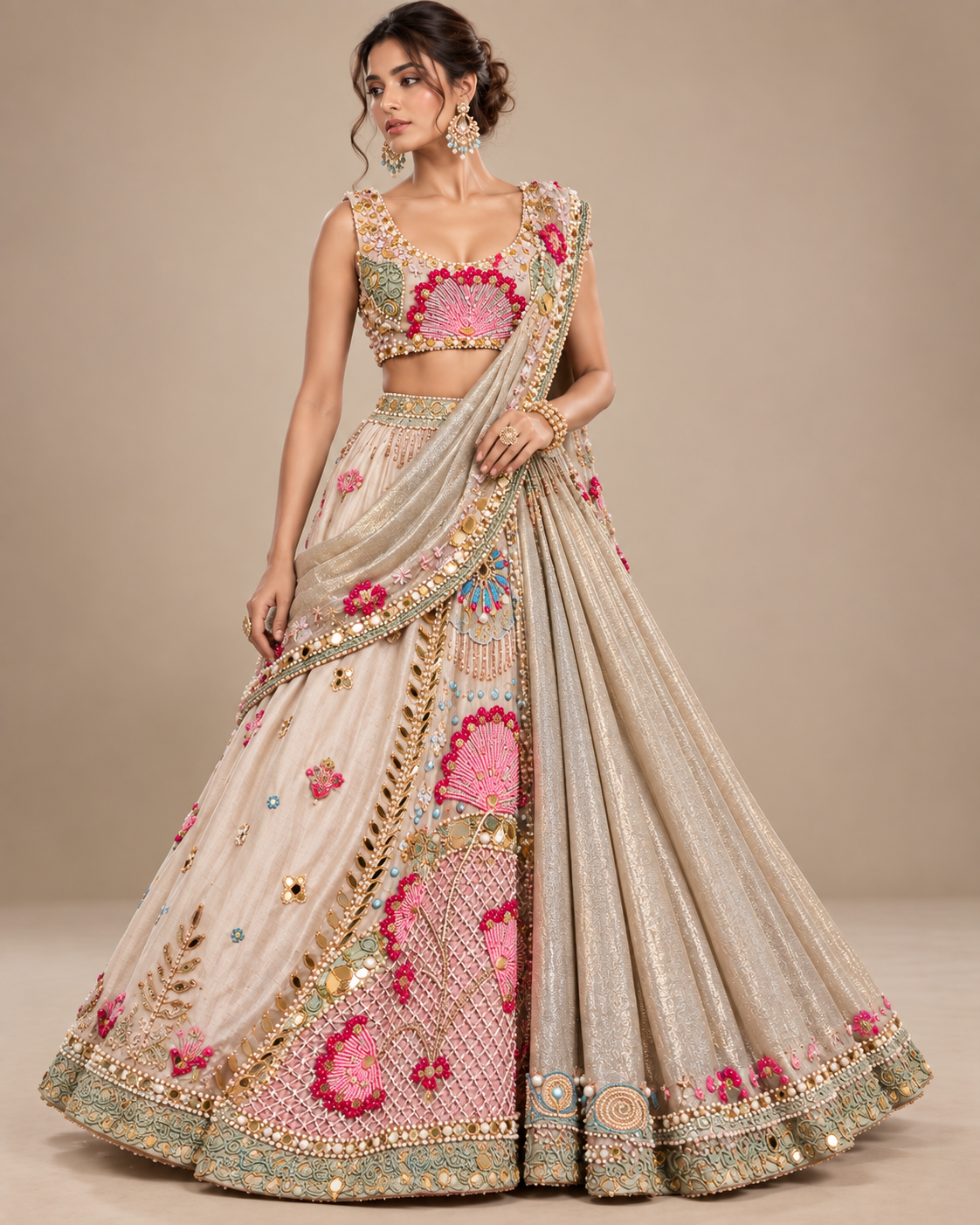 Ash Statement Embroidered Lehenga Main image