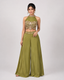 Embroidered Halter-Neck Two-Piece Set