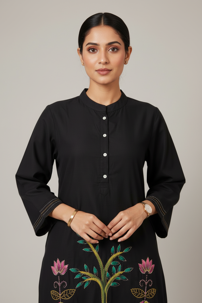 Classic Black Cotton Co-ord Set Secondary image