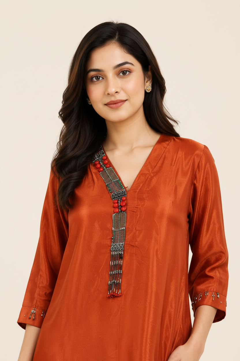 Rust Asymmetric Co-ord Set Secondary image