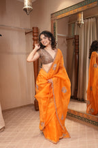 Amber Glow Organza Saree