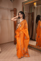 Amber Glow Organza Saree