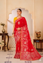 Vibrant Red Banarasi Silk Saree