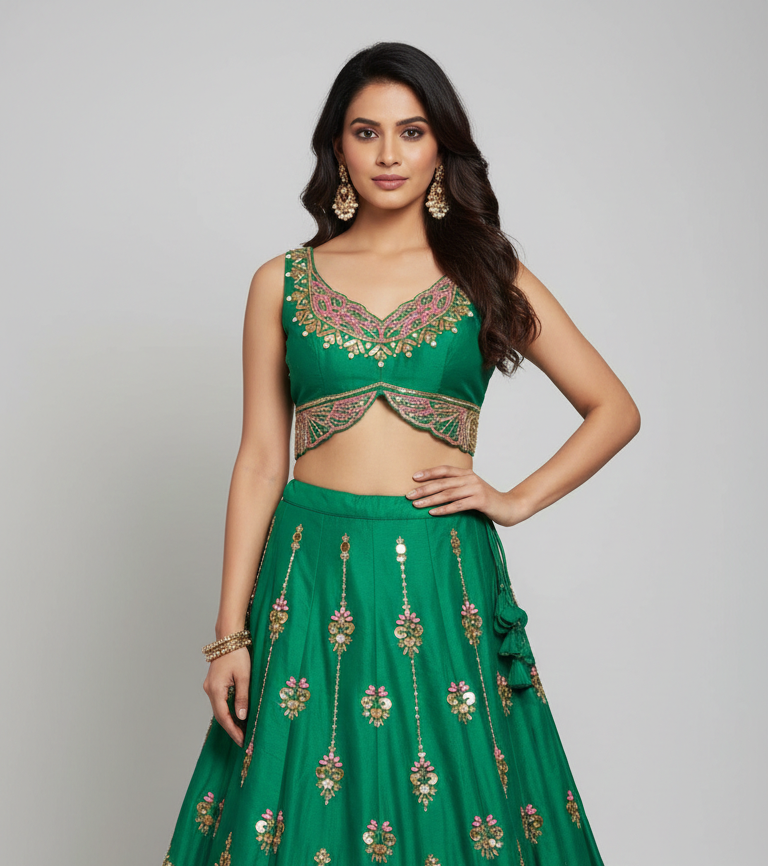 Emerald Garden Lehenga