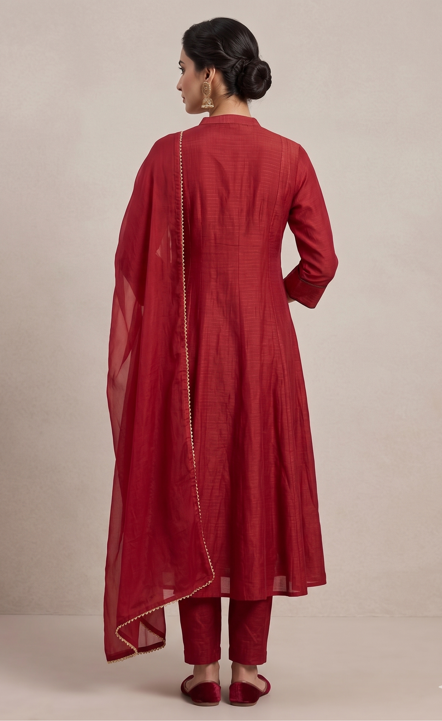 Crimson Heritage Anarkali Suit Set