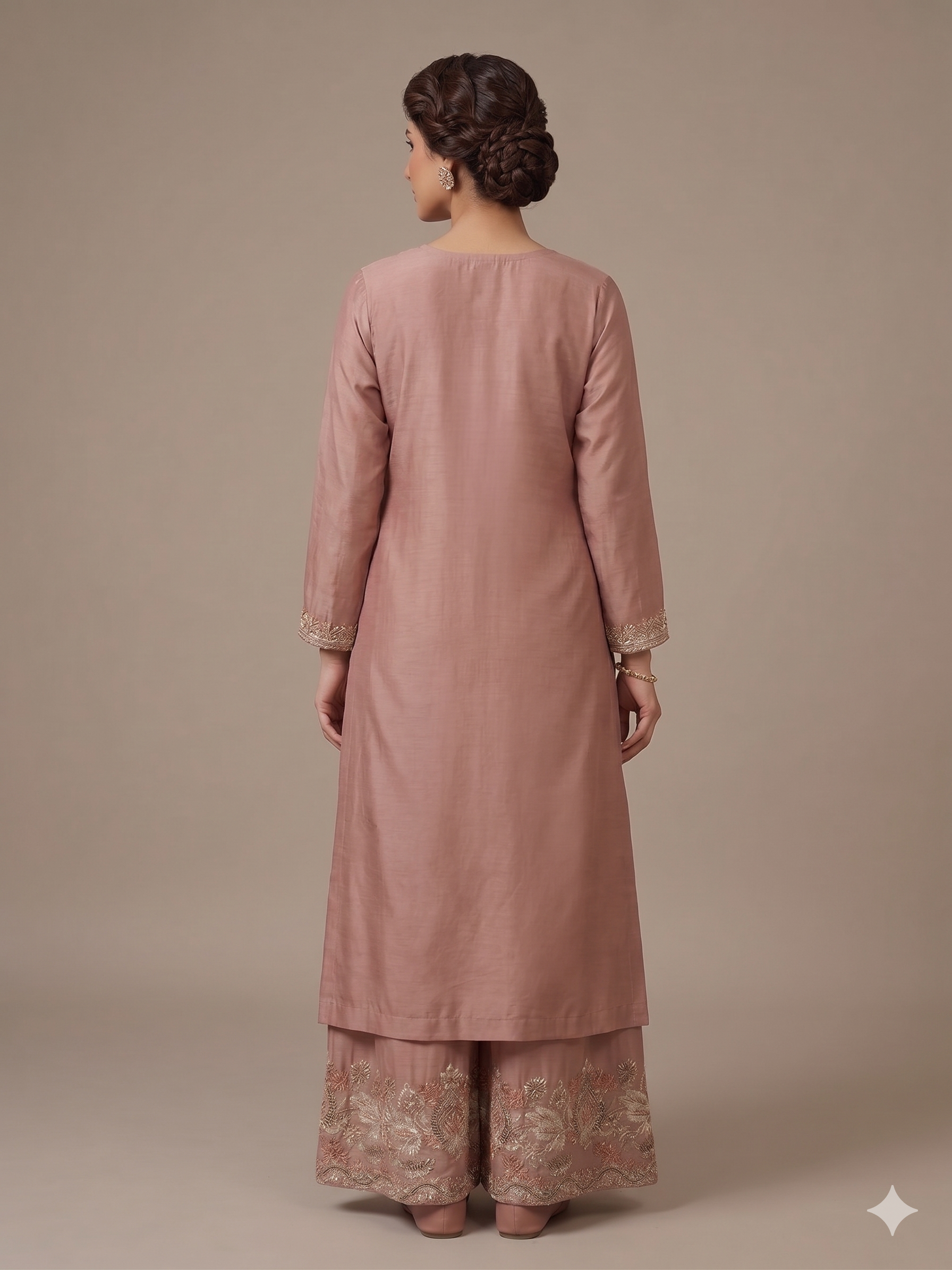 Silk Embroidered Sharara Set