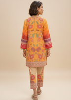 Coral Printed Lawn Co-ord Set