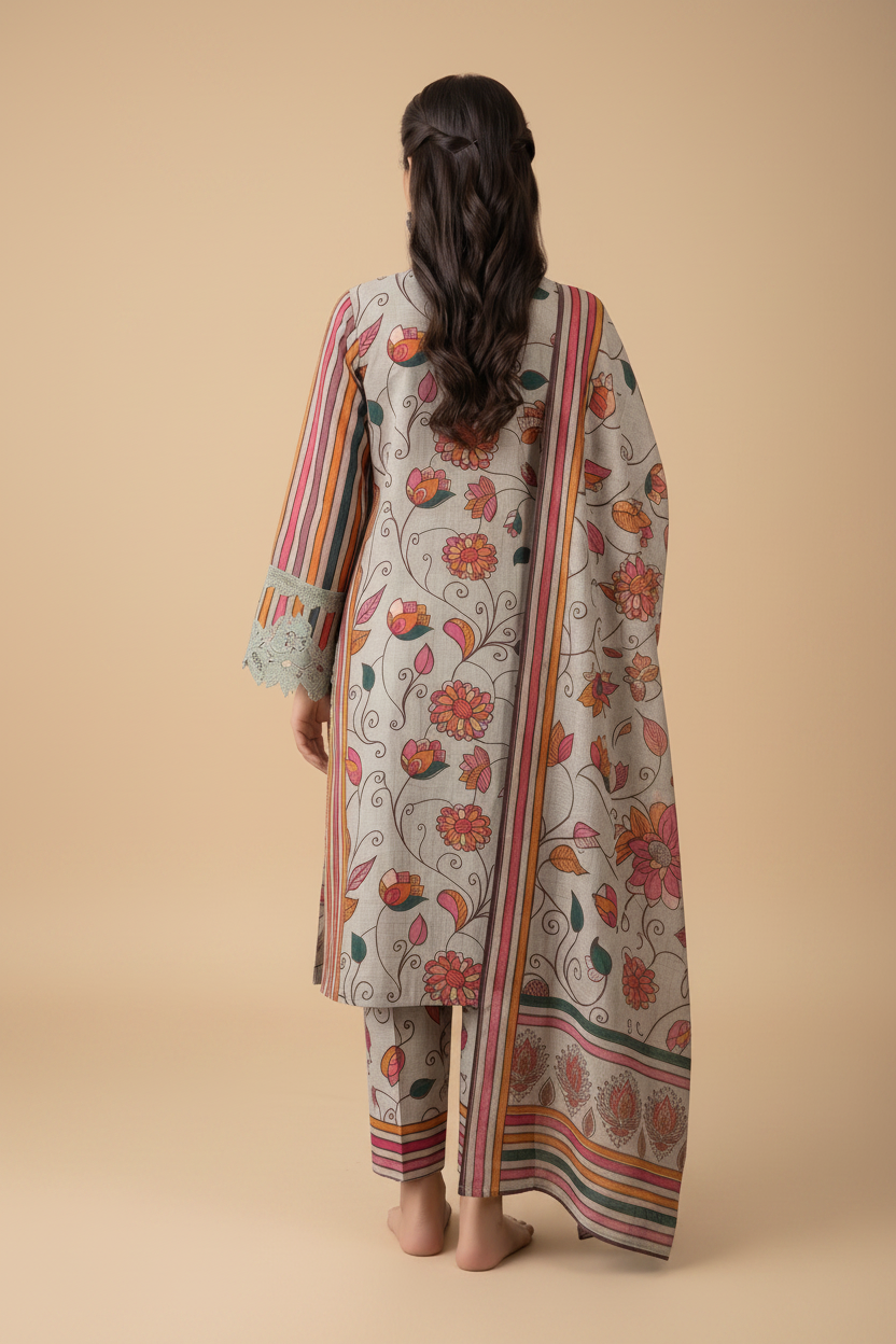 Floral Block-Printed Kurta Set