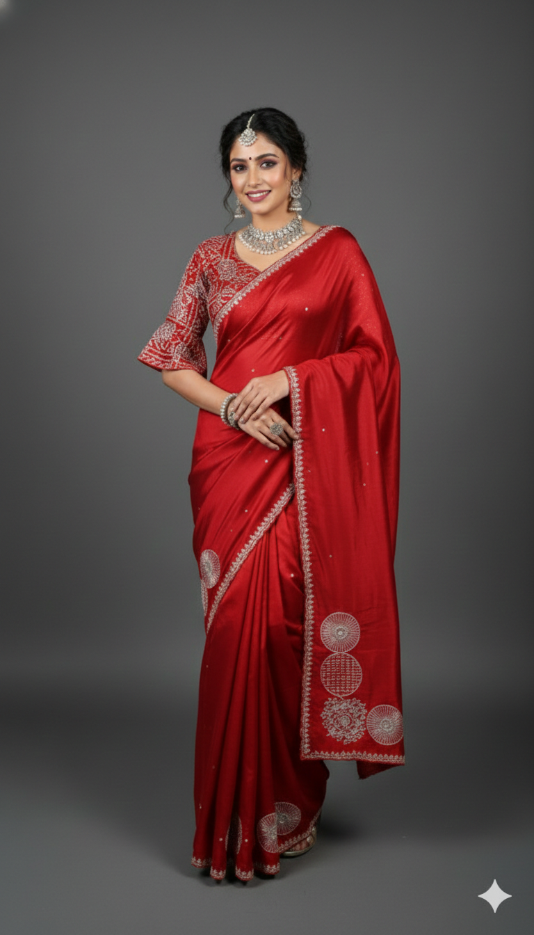 Smooth Zari Satin Silk Saree