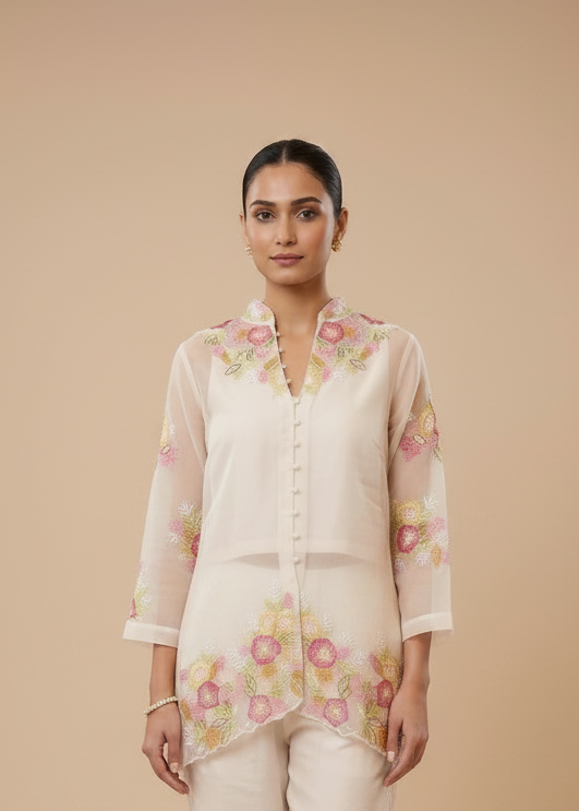 Ethereal Organza 3-Piece Tunic Set