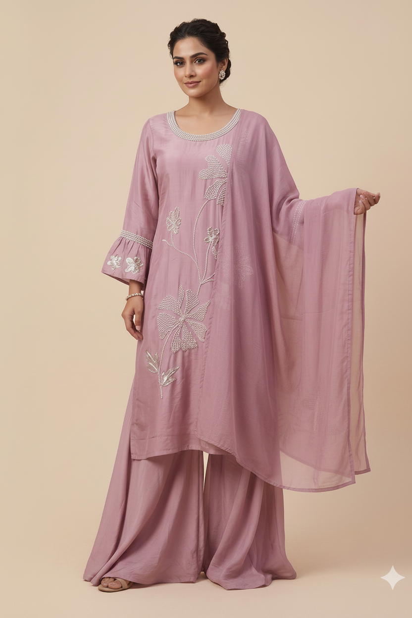Pearl-Embellished Suit Set Main image