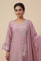 Pearl-Embellished Suit Set