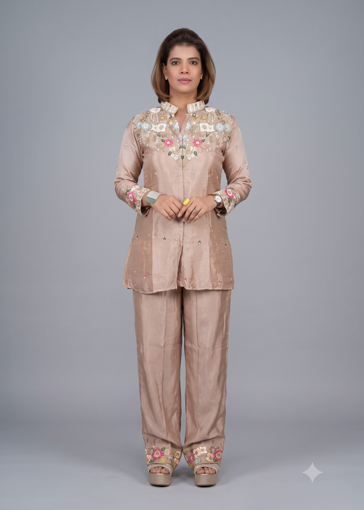 Embroidered Chanderi Silk Co-ord Set