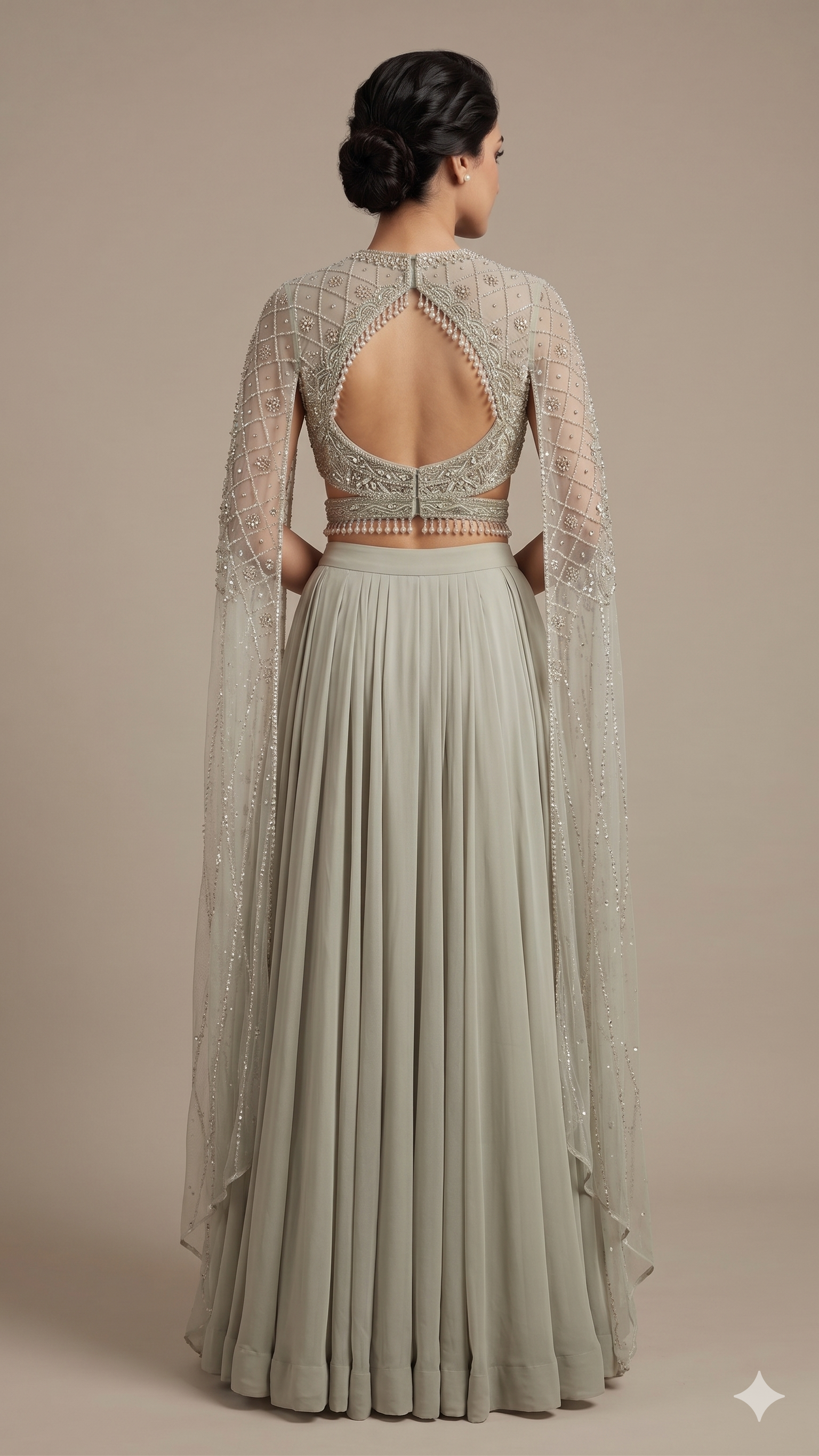 Cape-Style Indo-Western Lehenga Set Secondary image