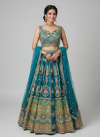 Peacock Bloom Brocade Lehenga(2151 GS-151)