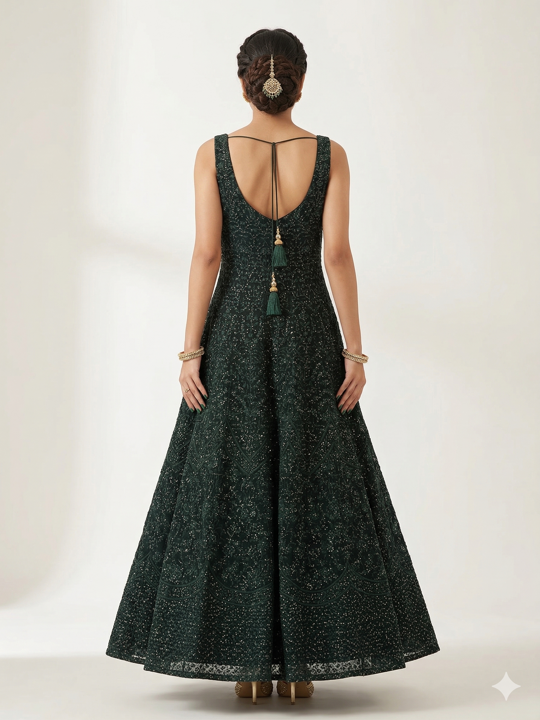 Emerald: Shimmering Sequin Evening Gown