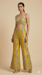 Floral Appliqué Scalloped Jumpsuit