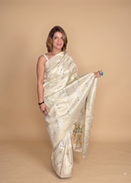 Royal Ivory Banarasi Silk Saree