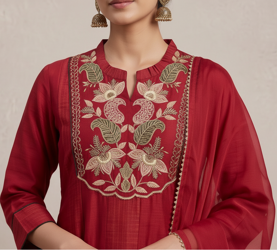 Crimson Heritage Anarkali Suit Set Secondary image