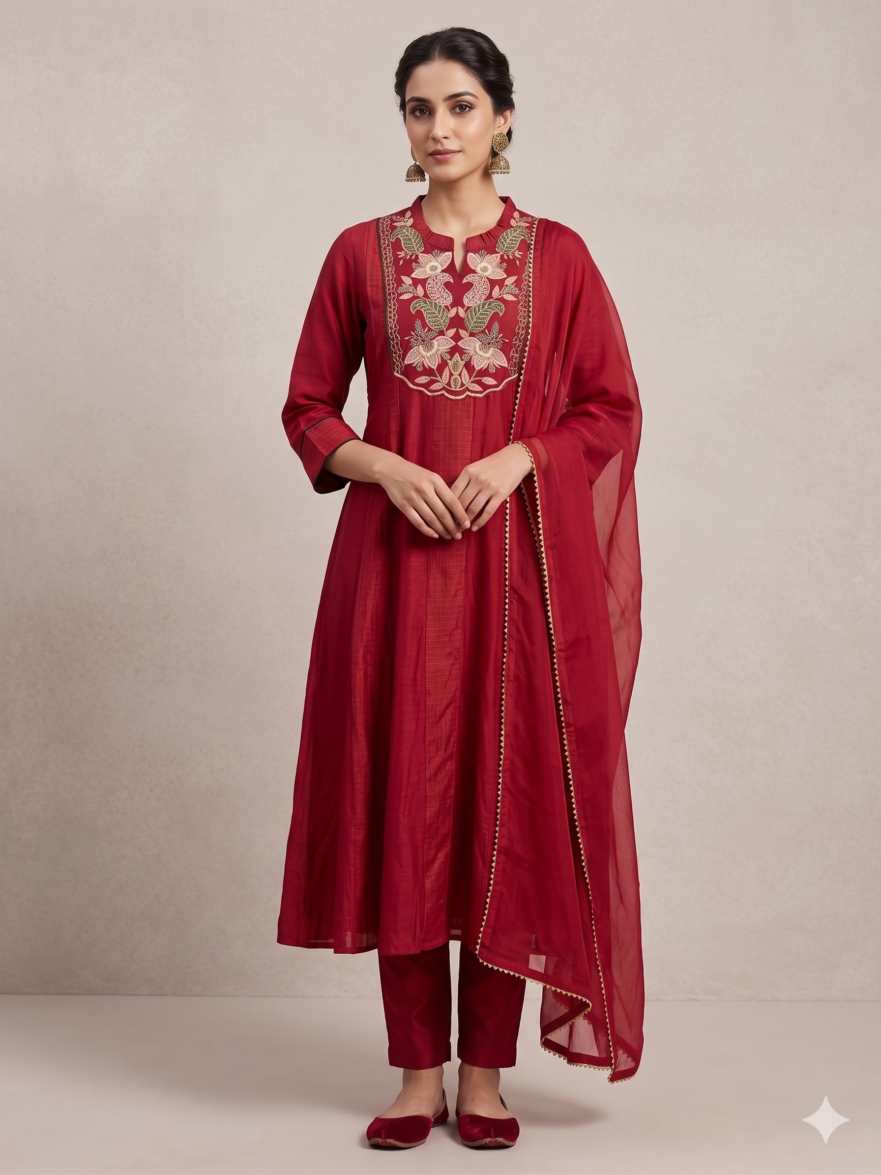 Crimson Heritage Anarkali Suit Set Main image